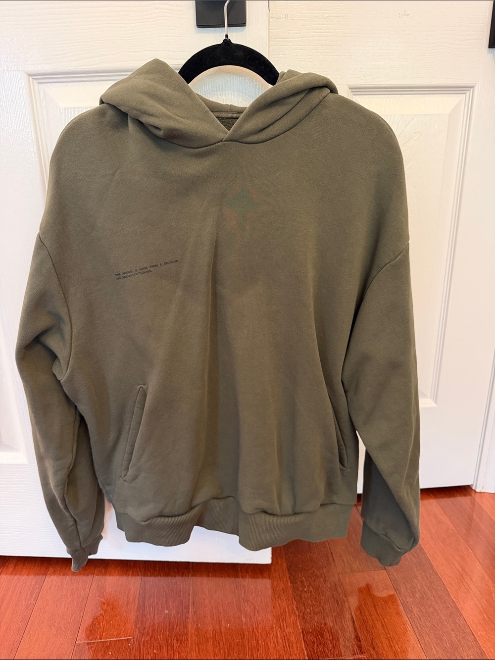 Pangaia Unisex Olive Green Hooded Sweatshirt